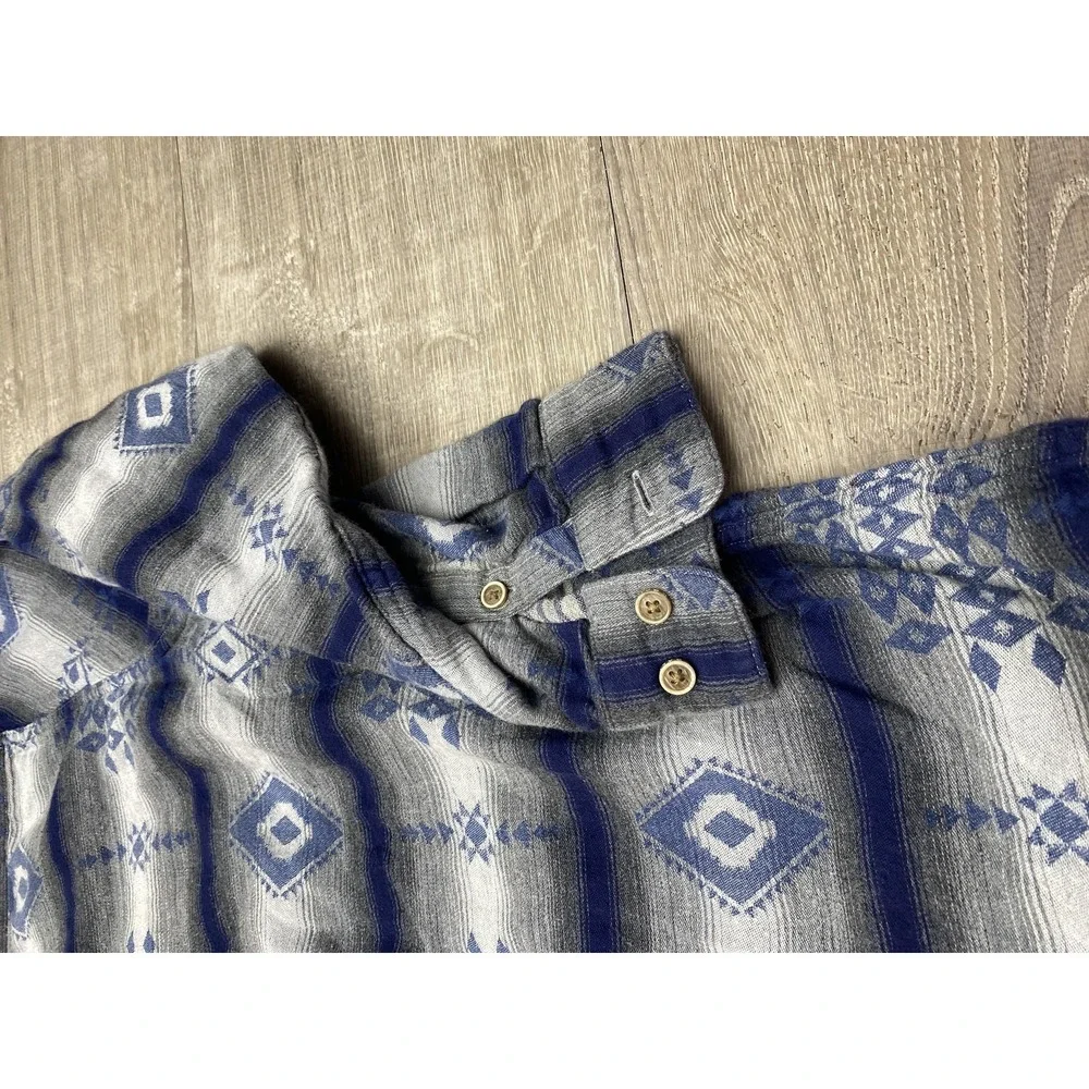 Carbon2cobalt Shirt Mens XL Blue Southwestern Flannel Long Sleeve Button Up